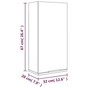 Wand Badschrank Grau Sonoma 32x20x67 cm