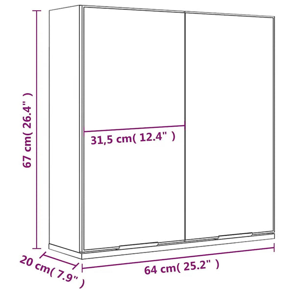 Bad Spiegelschrank Räuchereiche 64cm