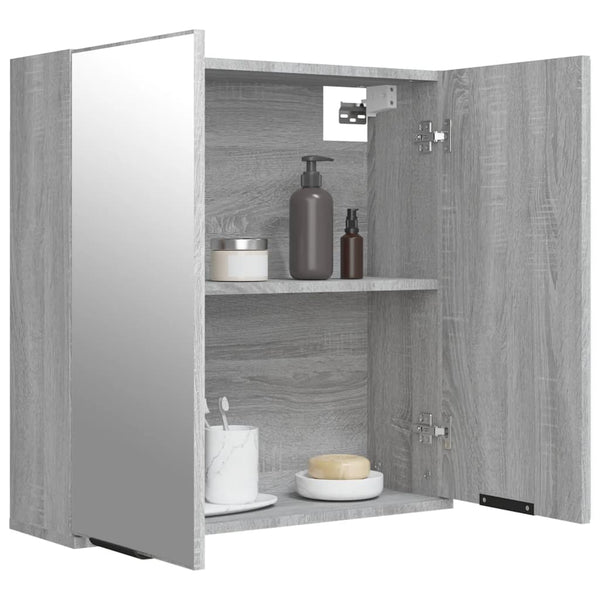 Bad-Spiegelschrank Grau Sonoma 64 cm