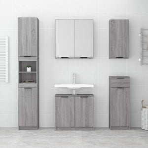 Badschrank Grau Sonoma 32x34x188,5 cm