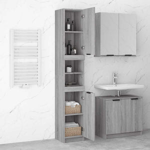 Badschrank Grau Sonoma 32x34x188,5 cm