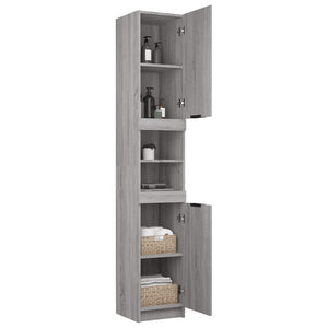 Badschrank Grau Sonoma 32x34x188,5 cm