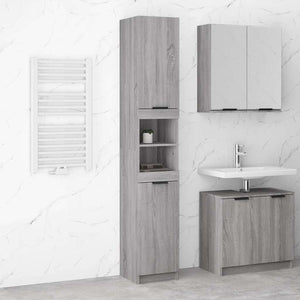 Badschrank Grau Sonoma 32x34x188,5 cm