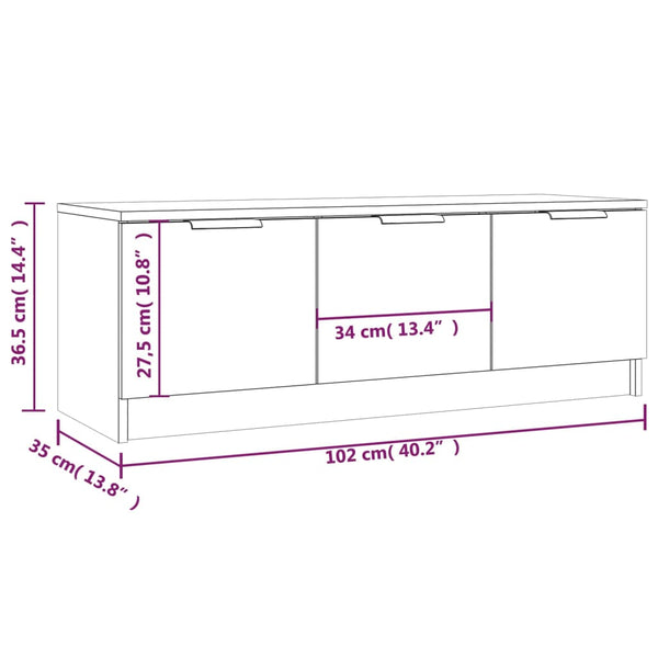 TV-Schrank Räuchereiche 102 cm