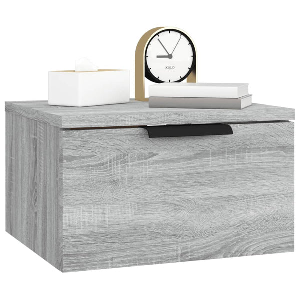 Wand-Nachttisch Grau Sonoma 34x30x20 cm