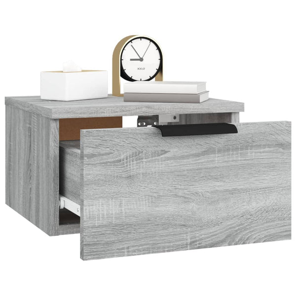 Wand-Nachttisch Grau Sonoma 34x30x20 cm