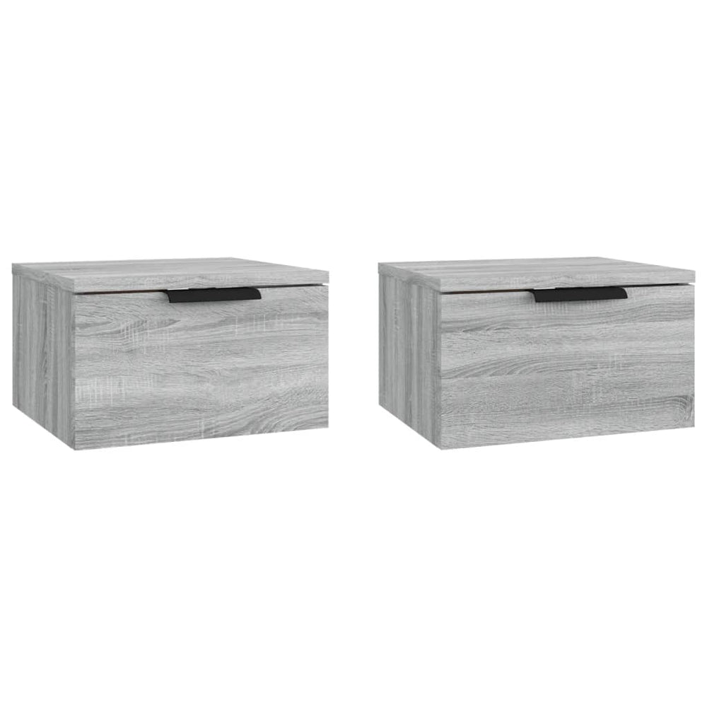 Wand-Nachttische Grau Sonoma 2er-Set