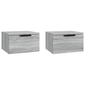 Wand-Nachttische Grau Sonoma 2er-Set