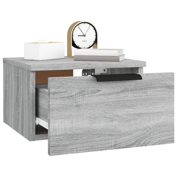 Wand-Nachttische Grau Sonoma 2er-Set