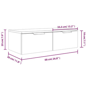 Grauer Wandschrank Sonoma 68x30x20 cm