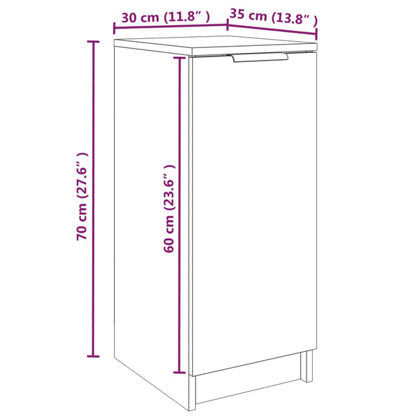 Schuhschrank Braun Eichenoptik, 30x70 cm