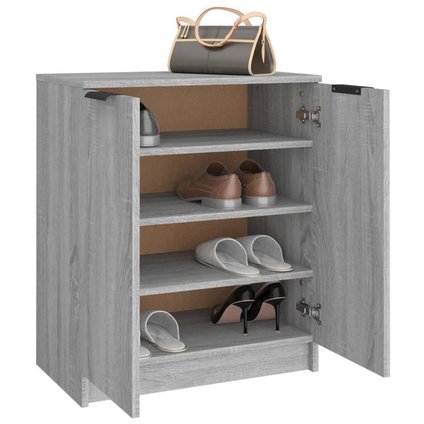 Schuhschrank Grau Sonoma Holz 59x35x70 cm