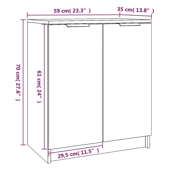 Schuhschrank Grau Sonoma Holz 59x35x70 cm