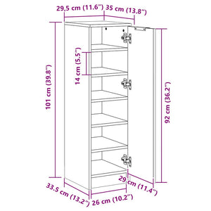 Grauer Schuhschrank Sonoma, 30x35x100 cm
