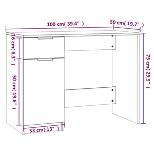Schreibtisch Grau Sonoma 100x50 cm