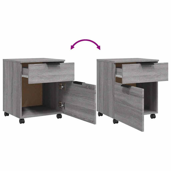 Mobiler Aktenschrank Grau Sonoma