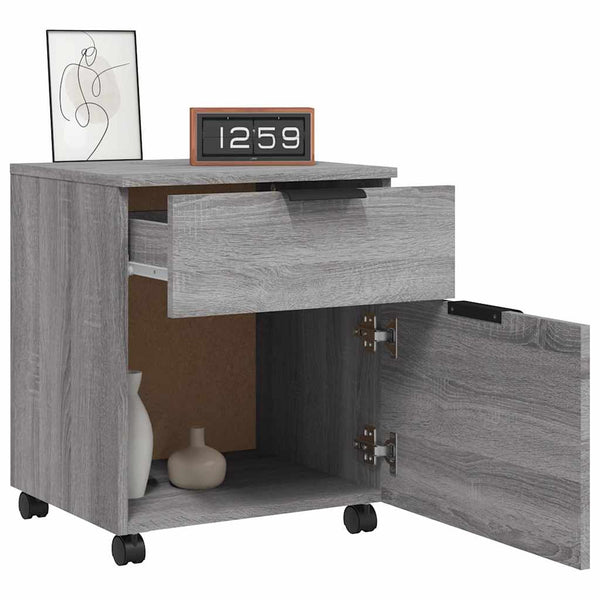 Mobiler Aktenschrank Grau Sonoma