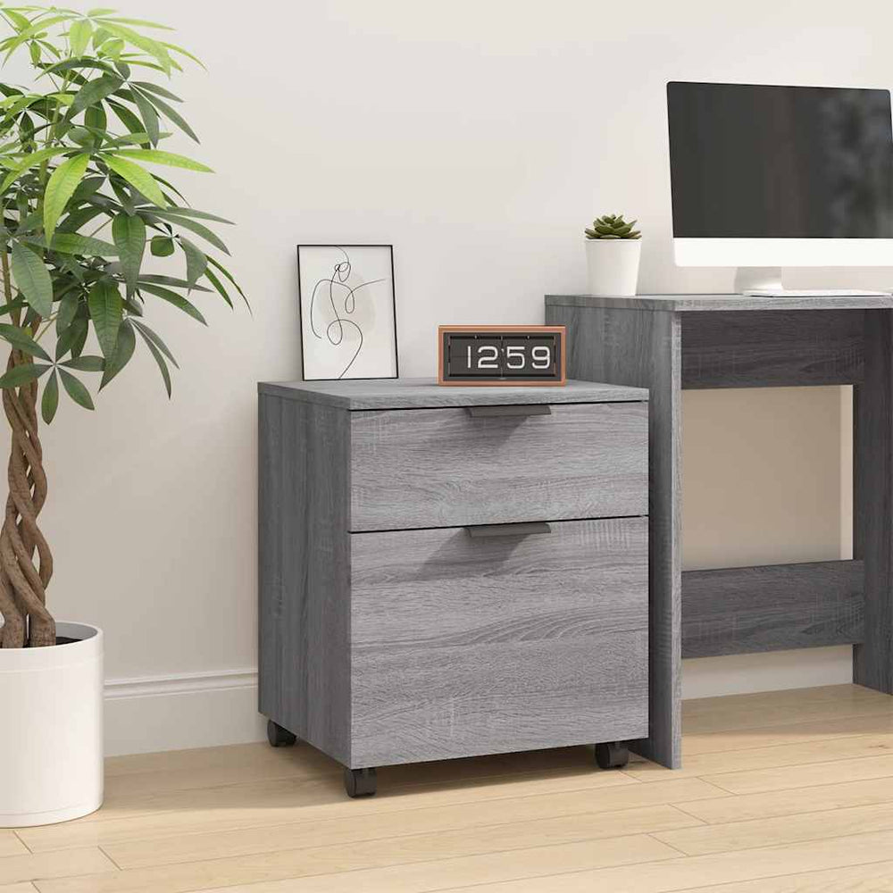 Mobiler Aktenschrank Grau Sonoma