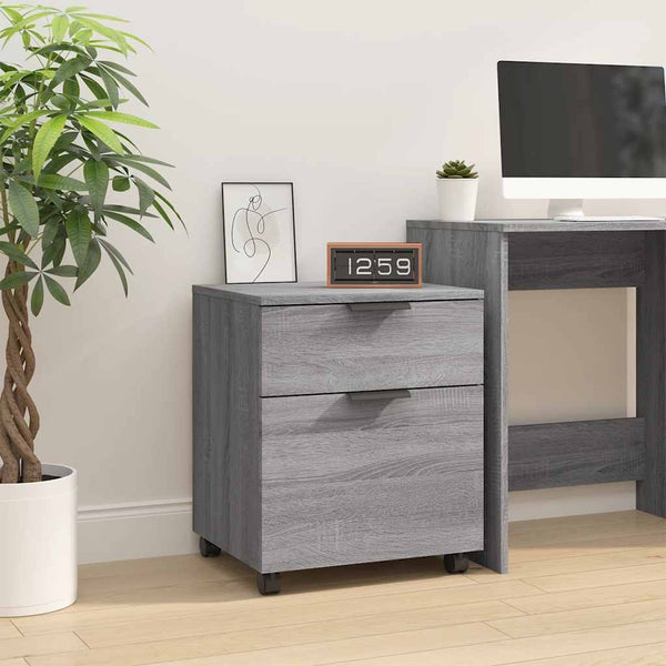Mobiler Aktenschrank Grau Sonoma