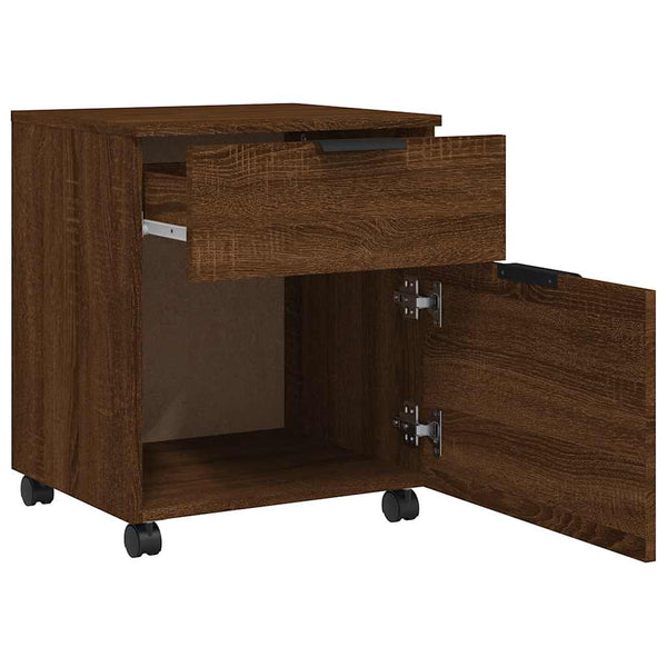 Mobiler Aktenschrank Braun Eichen-Optik