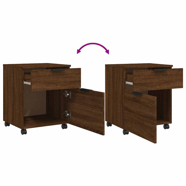 Mobiler Aktenschrank Braun Eichen-Optik