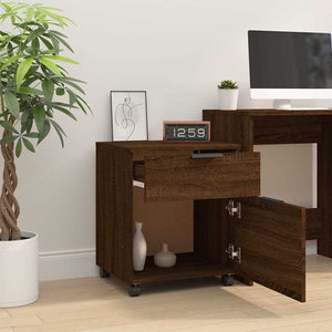 Mobiler Aktenschrank Braun Eichen-Optik