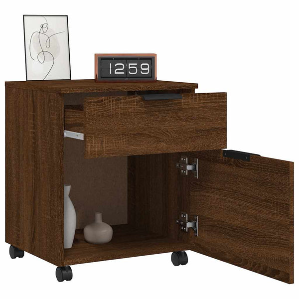 Mobiler Aktenschrank Braun Eichen-Optik