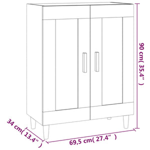 Sideboard Braun Eichen-Optik 69,5 cm