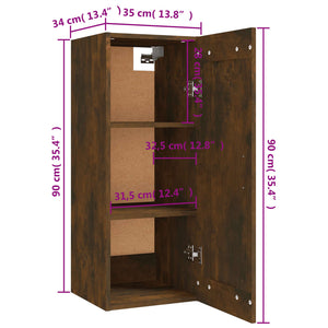 Hängeschrank Räuchereiche 35x34x90 cm