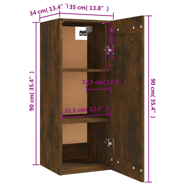 Hängeschrank Räuchereiche 35x34x90 cm