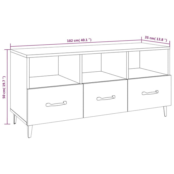 TV-Schrank Räuchereiche 102 cm