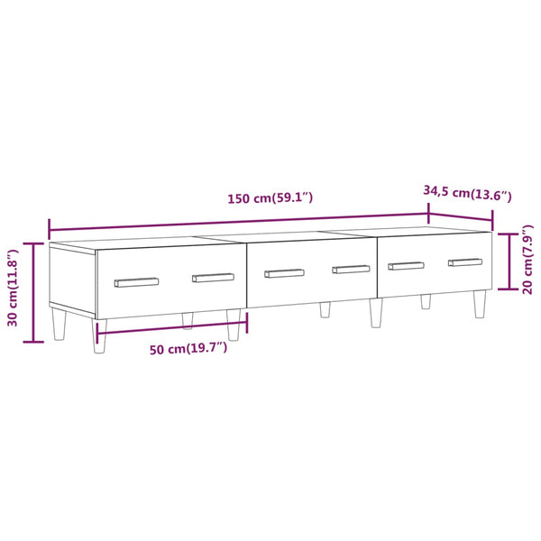 TV-Schrank Grau Sonoma 150 cm