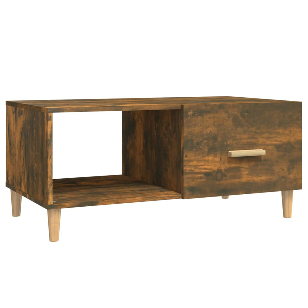 vidaXL Coffee Table Smoked Oak 89.5x50x40 cm Engineered Wood