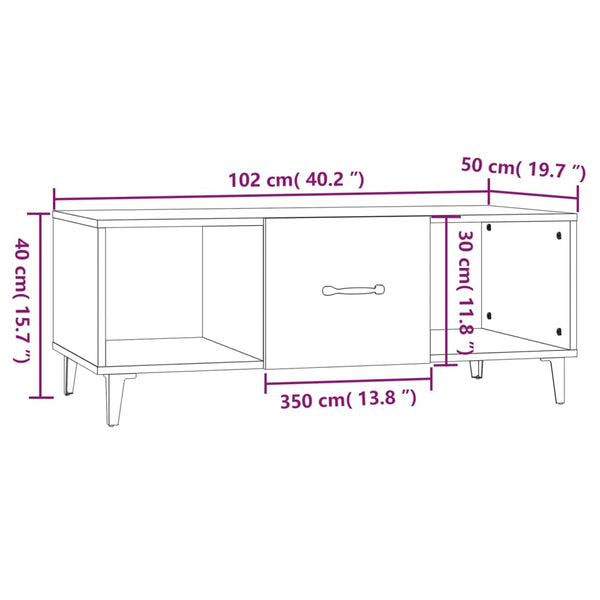 Couchtisch Grau Sonoma 102x50 cm