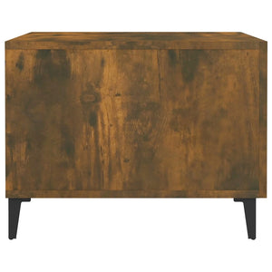 Couchtisch Räuchereiche mit Metallbeinen 50x50 cm