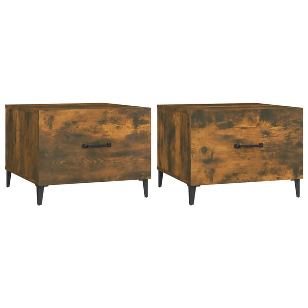Couchtische 2er Set Räuchereiche 50x50 cm
