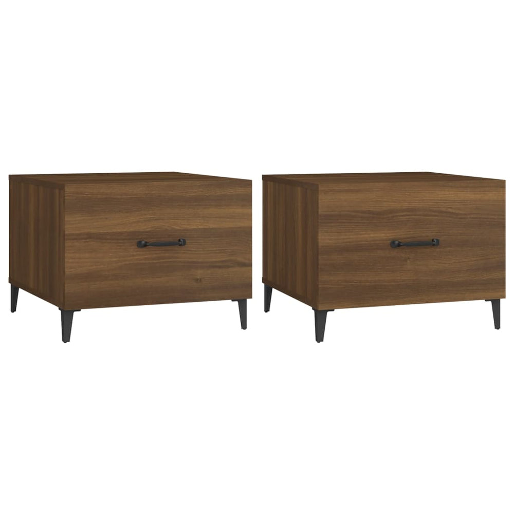 2er Set Couchtische Braun Eichenoptik