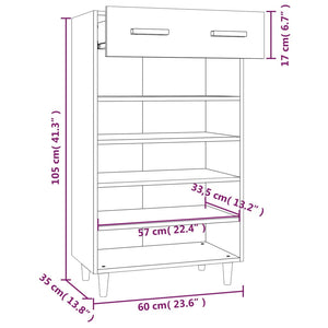 Schuhschrank Räuchereiche 60x35x105 cm