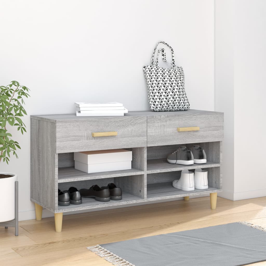 Schuhschrank Grau Sonoma 102 cm