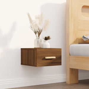 Wand-Nachttische 2er-Set Braun Eichenoptik