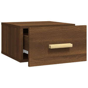 Wand-Nachttische 2er-Set Braun Eichenoptik