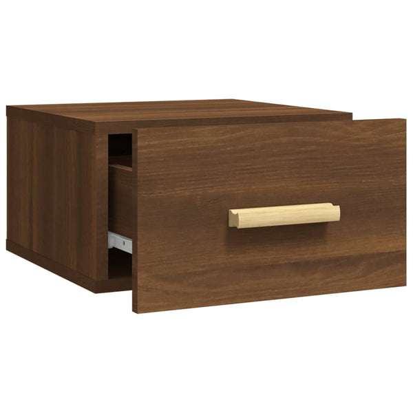Wand-Nachttische 2er-Set Braun Eichenoptik