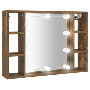 LED Spiegelschrank Räuchereiche 76 cm