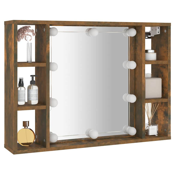 LED Spiegelschrank Räuchereiche 76 cm