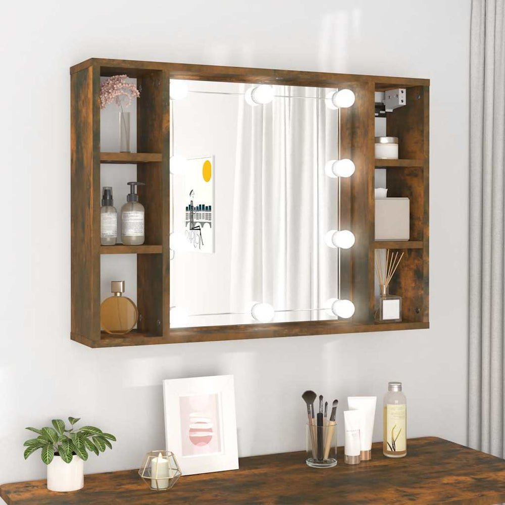 LED Spiegelschrank Räuchereiche 76 cm
