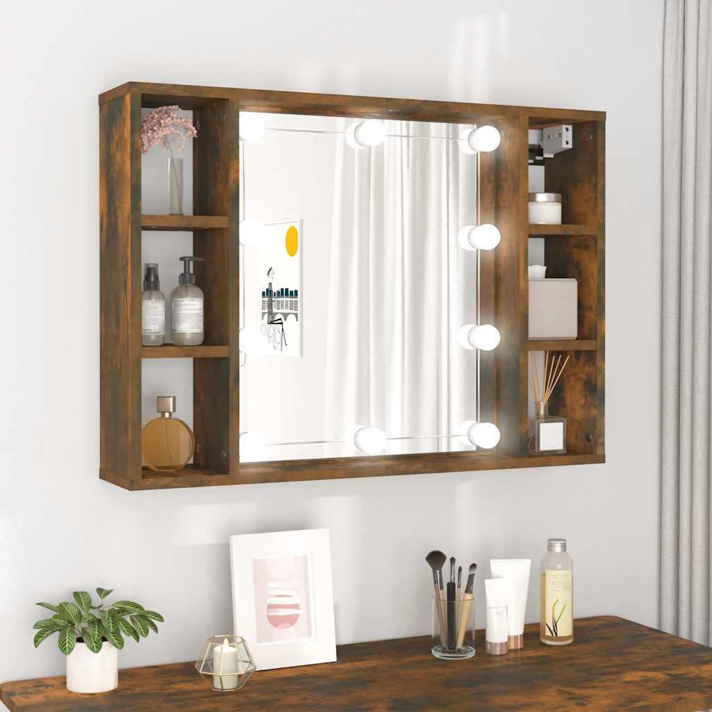LED Spiegelschrank Räuchereiche 76 cm