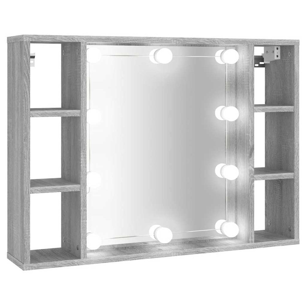 LED Spiegelschrank Grau Sonoma 76x55 cm