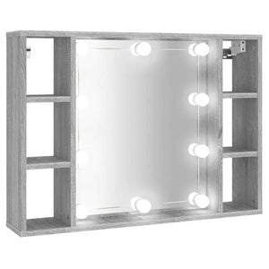 LED Spiegelschrank Grau Sonoma 76x55 cm