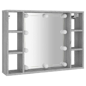 LED Spiegelschrank Grau Sonoma 76x55 cm