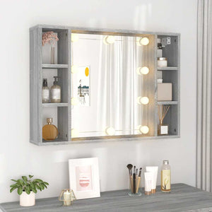 LED Spiegelschrank Grau Sonoma 76x55 cm